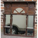 Victorian mahogany overmantel mirror with display shelves W 94cm Ht 99cm