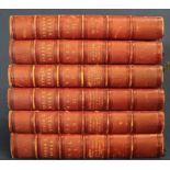 The Poetical Works of Lord Byron in 6 leather bound volumes London 1855 with embossed gilt