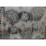 Large multi media abstract oil on canvas by Adam Hart (A H Arts) 'Alliums' 150cm by 110cm