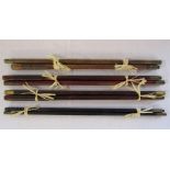 Vintage gun cleaning rods 12/16 bore varnished wood, 12/16 bore plain wood and .410 bore black