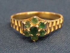 18ct gold & emerald ring 3g size N