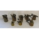 Selection of 8 British blow lamps in various sizes