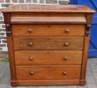 Victorian mahogany Scottish chest of drawers,L121 x H122 x D57cm
