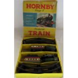 Hornby '0' gauge clockwork train set, including track, trains and carriages