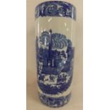 Blue & white ceramic umbrella stand approx.44cm tall