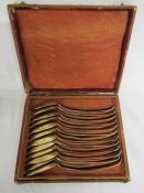 Cased set of French gilded silver spoons total weight 8.04ozt