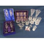 Collection of crystal including Edinburgh, Royal Doulton, Capri Italian, wine glasses also