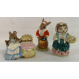 Beatrix Potter figures - Beswick  Hunca Munca  - Cousin Ribby  and Royal Doulton Santa Bunnykins