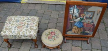 Stool, foot stool and fire screen/table