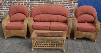 Burdekin wicker sofa and 2 chairs