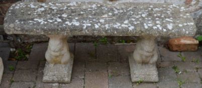 Concrete garden bench