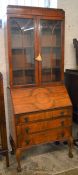 1930's display bureau book case Ht 196cm W 79cm and D 45cm