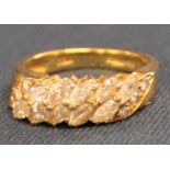 18ct gold & diamond set ring 5.85g size N total approx. 1.15ct