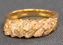 18ct gold & diamond set ring 5.85g size N total approx. 1.15ct