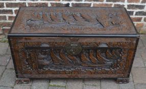 Camphor wood chest, L105 x D51 x H55cm
