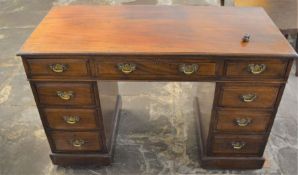 Victorian twin pedestal desk, length 120cm, depth 56cm and height 76cm