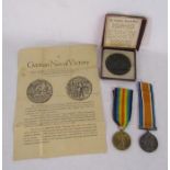 'Lusitania' German medal, Victory Medal 'The Great War for Civilisation 1914-1919'  and silver
