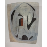 Ben Nicholson print 'Spanner with Red' approx. 55cm x 46cm