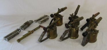 Selection of German and French blow lamps and selection of jewellers torches