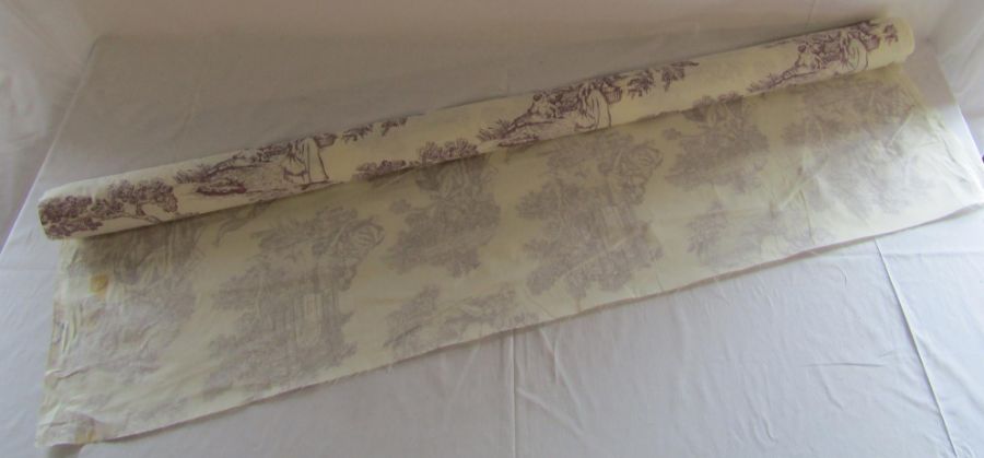 4 rolls of material, including toile de jouy, largest width- 144.5cm - Image 4 of 5