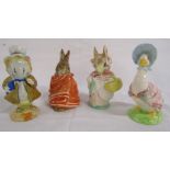 4 Beswick Beatrix Potter figures - Amiable Guinea Pig, Poorly Peter Rabbit, Mrs Rabbit and Jemima