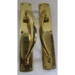 Pair of large decorative brass handles