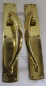 Pair of large decorative brass handles