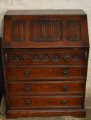 Old Charm dark oak bureau, W75 x H98 x D48cm