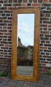 Large wall mirror with inlaid stone, 181cm x 70cm