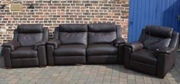 Manual reclining 2 seater sofa with one electric and one manual chair