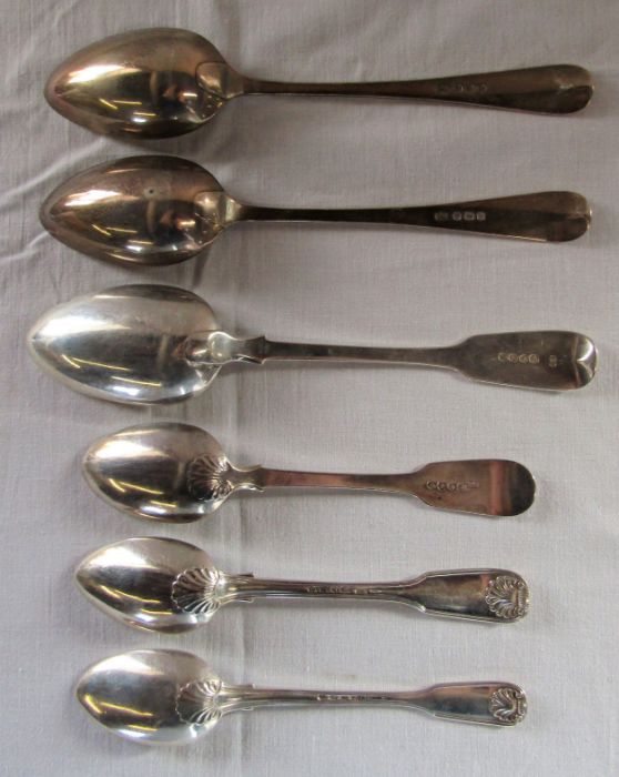 Pair of Elkington & Co silver tablespoons, Birmingham 1929 & 1 other London 1836 and 3 silver - Image 2 of 3