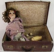 Armand Marseille 390 bisque head doll in a small case