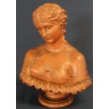 19th century plaster bust of a classical female, height 34cm