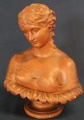 19th century plaster bust of a classical female, height 34cm