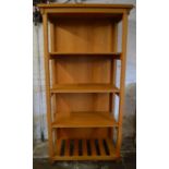 Modern oak shelf unit, H183cm x W96cm x D55cm