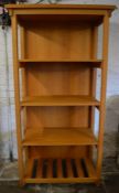 Modern oak shelf unit, H183cm x W96cm x D55cm