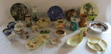 Selection of 20th century ceramics, including Poole and 3 Art Deco dishes