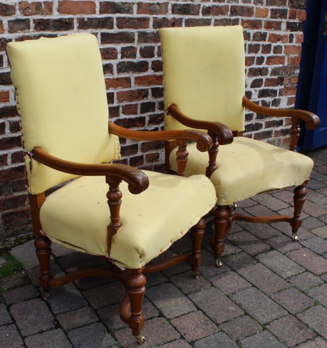 Pair of X framed armchairs for re-upholstery - Image 2 of 3