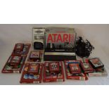 Vintage Atari 2600 Video Computer system TV game with 8 gaming cartridges