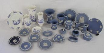 Wedgwood blue jasper ware and Aynsley Cottage blue china ware