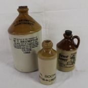 W.T Brumpton Scunthorpe, Harvest scrumpy and N.Boon Kirton-in-Lindsey stoneware flagons and bottle