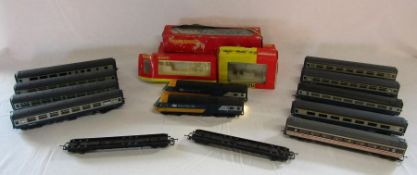 00 gauge Hornby and Lima trains, carriages and container wagons and Hornby boxes