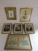 Collection of ladies prints Old Chelsea, Costume de champagne, Cries of London, etc