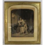 Large Victorian steel engraving The Keeper's Daughter after Richard Ansdell and William Powell