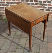 Georgian mahogany Pembroke table with inlay and tapering legs