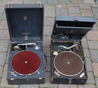 2 portable gramophones