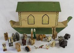War Relief Toy Work wooden Noah's Ark includes animals and figures approx. 3ft long