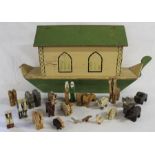 War Relief Toy Work wooden Noah's Ark includes animals and figures approx. 3ft long