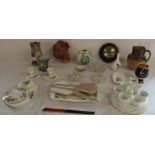 Mixed collection including ceramics- Masons, Wedgwood and Richmond, barometer, chopsticks, part