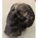 Large concrete lady's head - a copy of an original statue approx. H 28cm - W 30cm